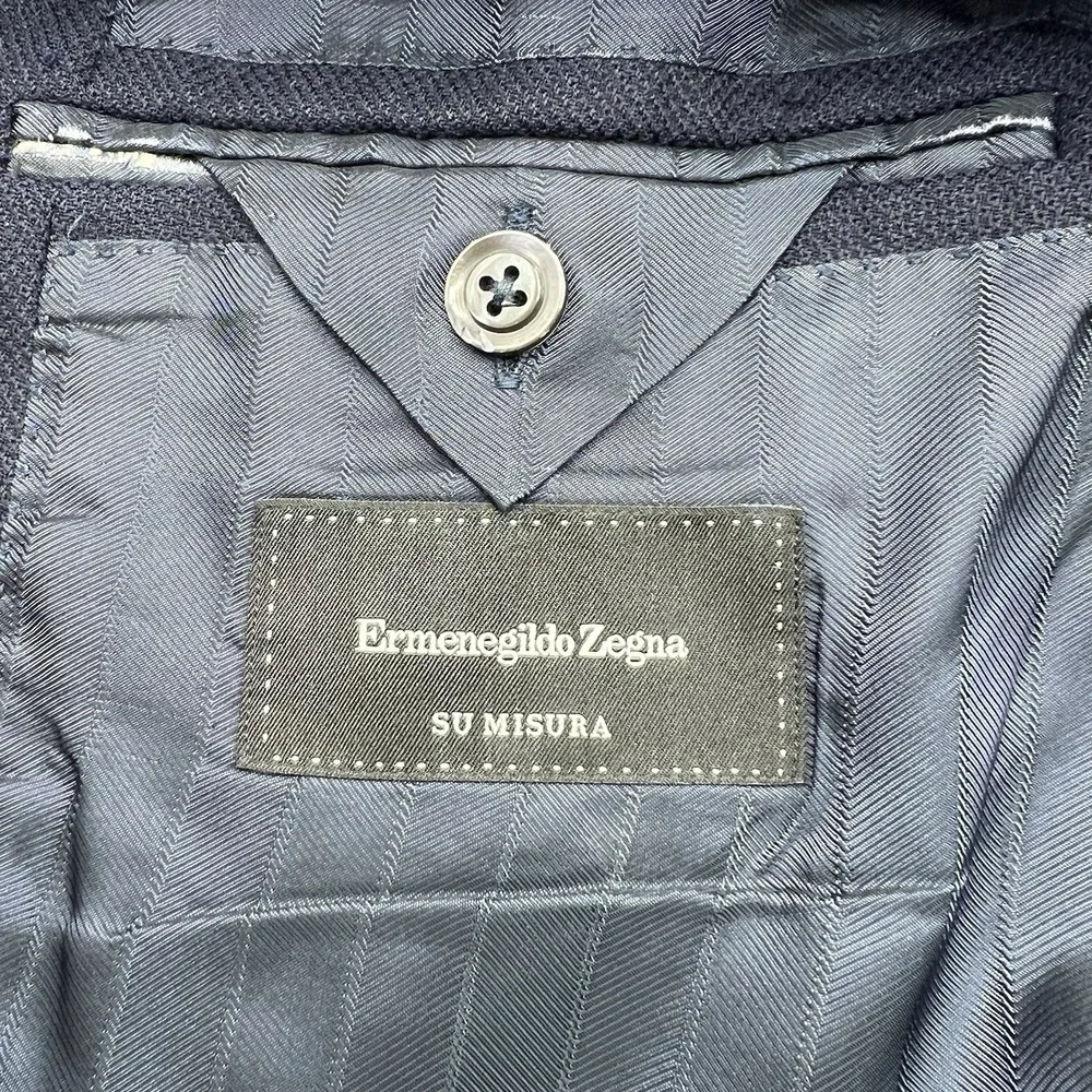 Ermenegildo Zegna Su Misura Pure‎ Wool Navy Pinstripe Jacket Blazer 42R